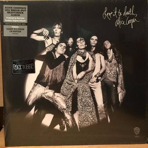 Alice Cooper - "Love it to Death" hvit/svart swirl vinyl - MINT!