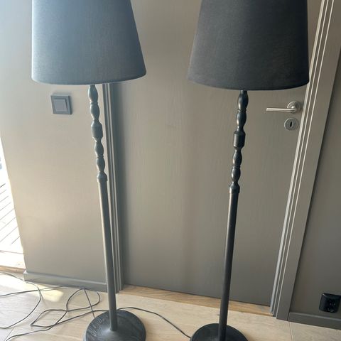 2 IKEA Floor Lamps and Shades - Black