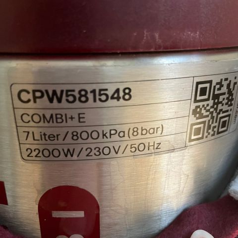 Quooker Combi + E 7 liter beholder selges