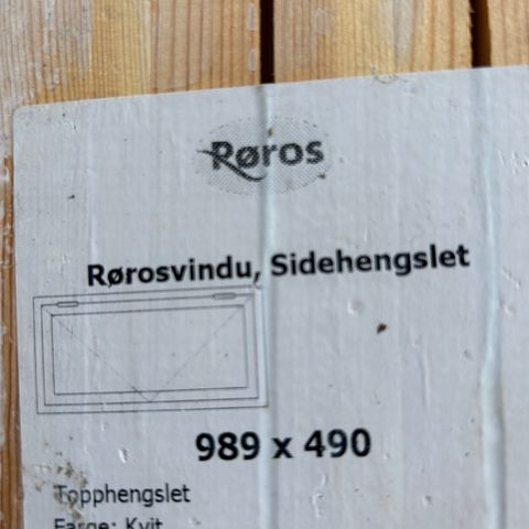 RØROSVINDU, sidehengslet 989x490 selges