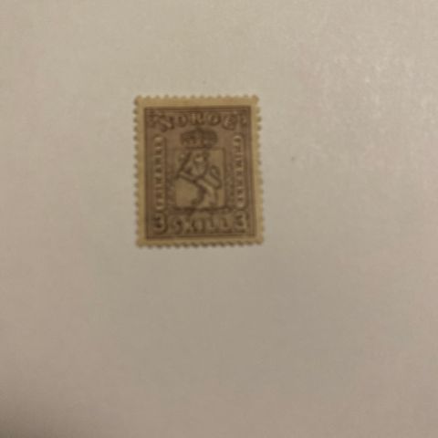 Norge  1867/68 NK 13 A  Ustemplet merke med påsatt nytt lim Moldenhauer 1982