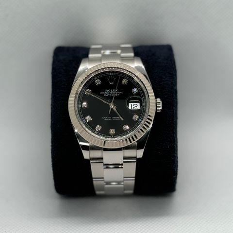 Rolex 126334 Datejust 41, Sort diamant Skive, Norsk