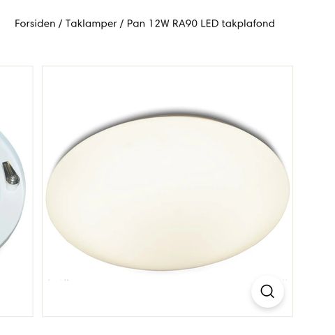 Takplafond NorDesign Pan signal white. Ny i esken. Halv pris.