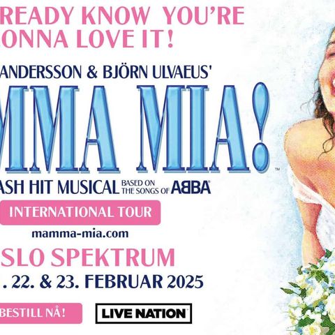 Selger tre billetter til mamma Mia i Oslo spektrum kl 20:00 22 februar 2025