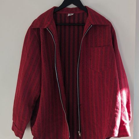 Red zip knit jacket