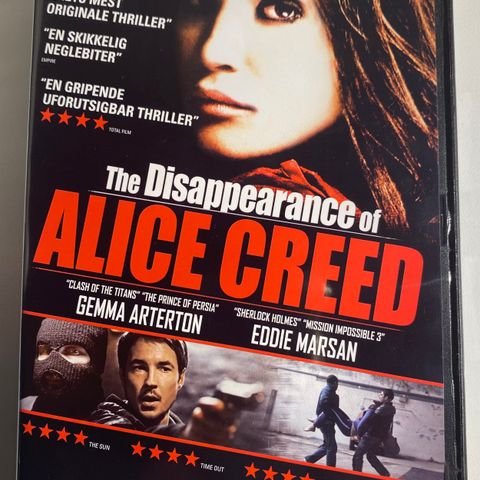 The Disappearance Of Alice Creed (DVD - 2009 - J Blakeson) Norsk tekst.