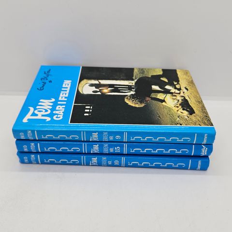 Fem serien, 3 stk eldre hardcover - Enid Blyton