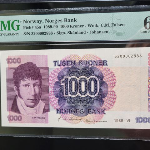 1000kr 1989  Kvalitet 0. PMG 65EPQ