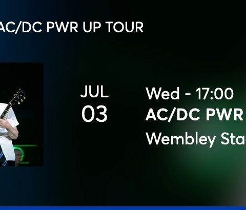 1 billett til AC/DC PowerUp Tour Wembley, London 3. juli