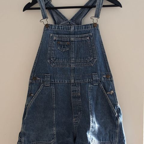 Denim overall shorts