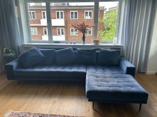 Blå dansk design sofa fra Wendelboe selges