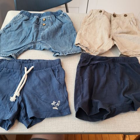 4 søte shorts strs 80, alle fra HM.