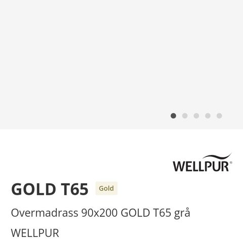 Wellpure overmadrasse Gold T65. 90×200