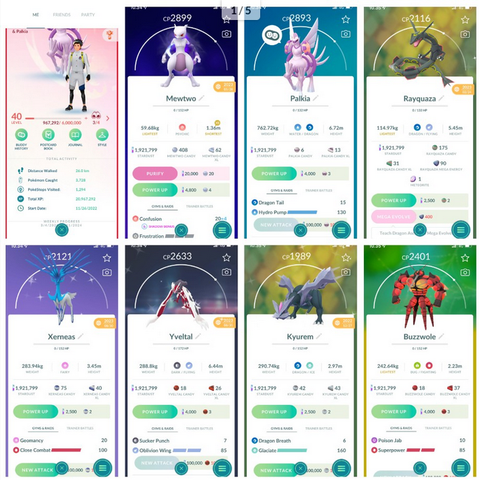 Pokemon go bruker lv 40 med 360 legendaries !!