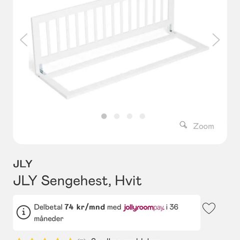 JLY hvit sengekant