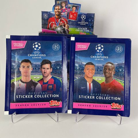 2019-20 Topps UCL Stickers Boks Med 25 Pakker, HAALAND ROOKIE