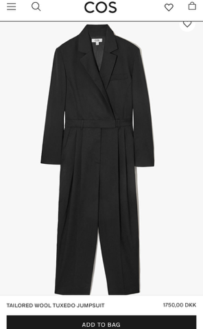 COS Tailored wool Tuxedo Jumpsuit