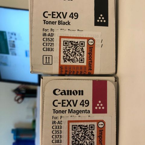 Original Toner Canon C-EXV 49 Svart + Magenta selges til halvpris!