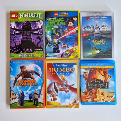 Walt Disney, Lego og andre  (6 DVD filmer)
