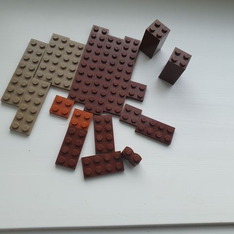 Lego brune plater og klosser