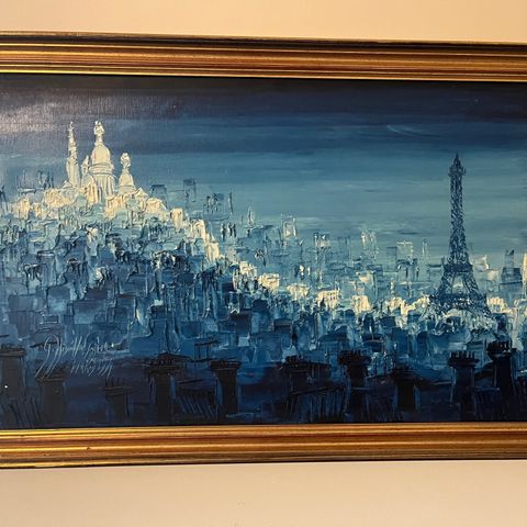 Oljemaleri Paris skyline