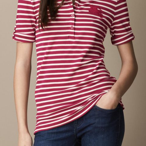 Burberry Slim Stripe  Polo Shirt Fritillary Pink XS