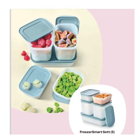 Tupperware FreezerSmart Sett (5) Helt ny. Sender gjerne. 1 Sett igjen.