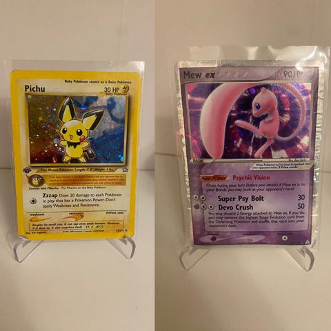 Pichu first edition og Mew ex