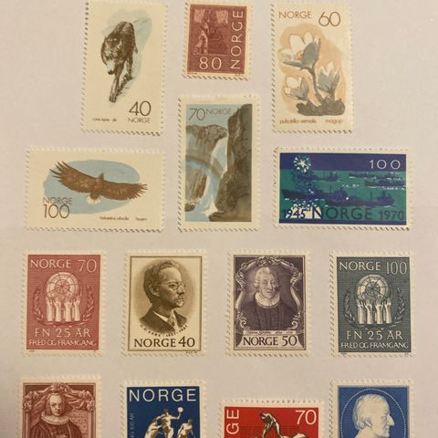 Norge  1970  NK** 647 649-52 654 658-665  Postfrisk