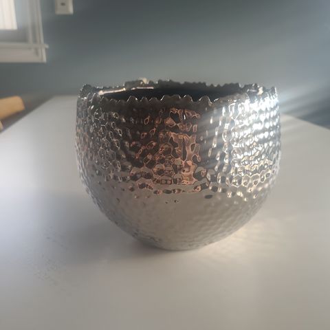 Potte sølv krom vase