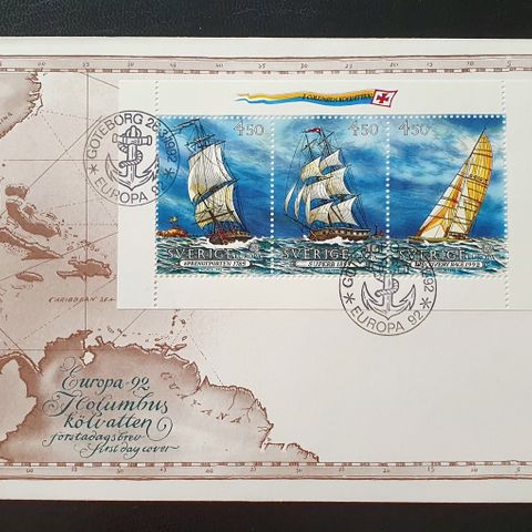 Sverige FDC AFA 1650-52 Columbus oppdager Amerika 500 år