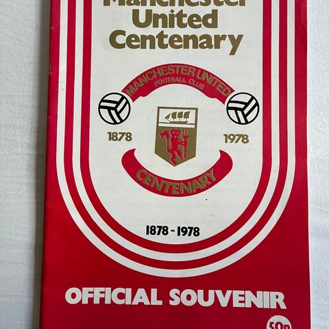 Program Manchester United - Real Madrid 100 års jubileum 1878 - 1978