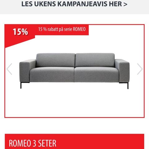 Romeo-sofa fra Bohus