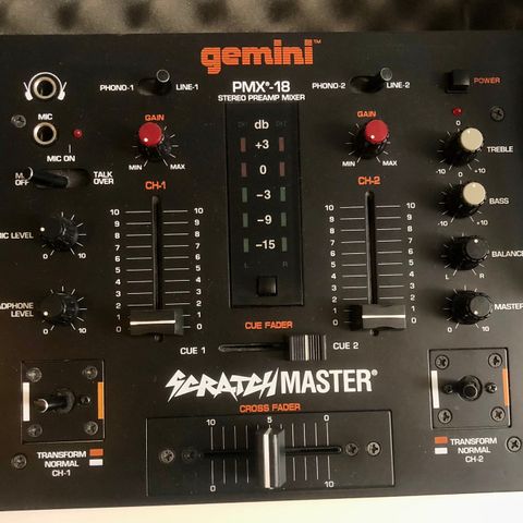 Gemini PMX-12 og Gemini PMX-18 Scratchmaster Dj mixere