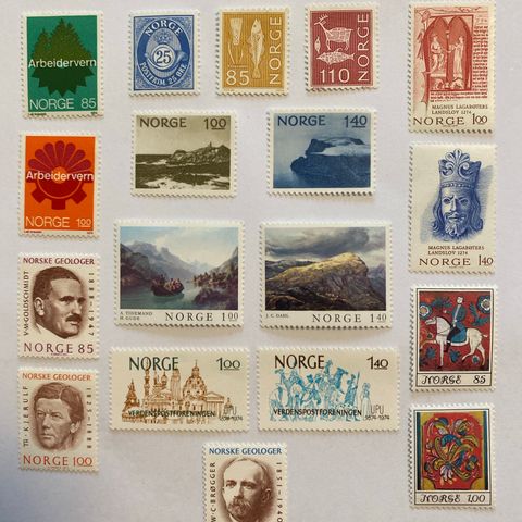 Norge  1974  NK** 724-734 736-742  Postfrisk