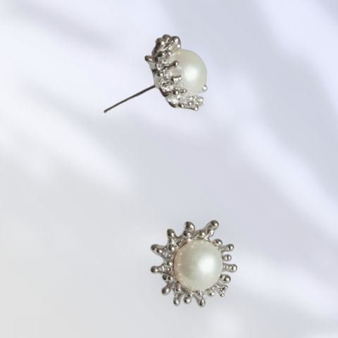 Sølv øredobber med ekte perler