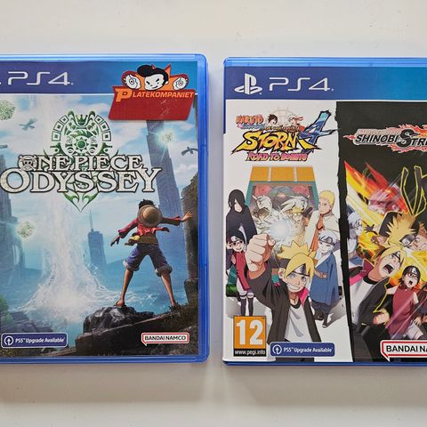 PS4 spill One Piece Odyssey og Naruto Shippudden/ Naruto to Boruto selges