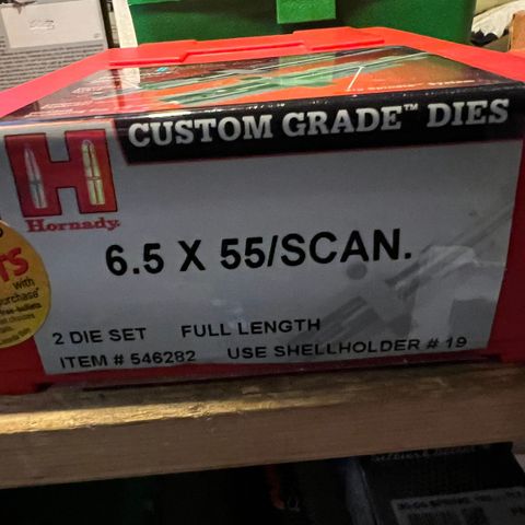 Hornady Custom Grade Dieset 6.5X55 Swede/ Scan - Frakt inkludert