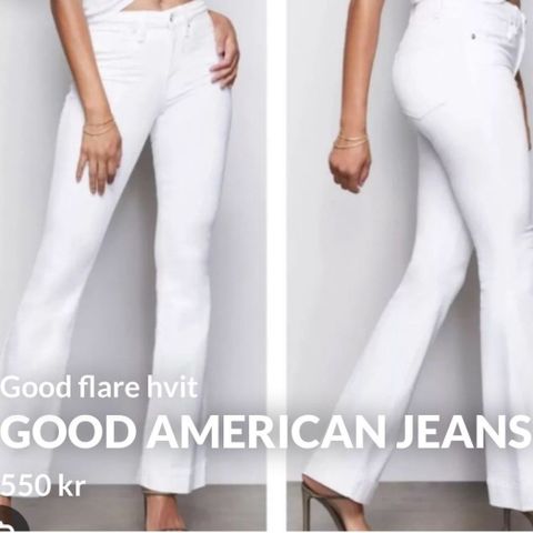 Good american hvit jeans flare