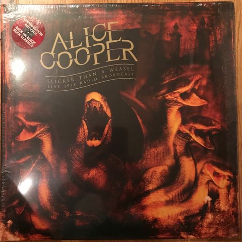 Alice Cooper - "Slicker than a Weasel" - dbl. radio broadcast ltd. rød vinyl