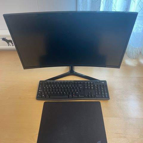 Samsung 27" Curved skjerm +  Logitech MK270 trådløs mus og tastatur