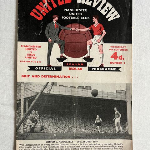 Program  Manchester United - Leeds United 1959