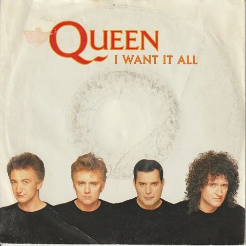 Queen " I Want It All / Hang On In There " Single selges for kr.20