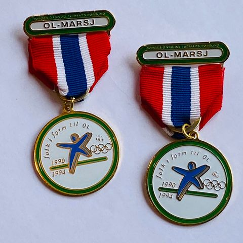 OL-marsjen medaljer 2 stk. grønne