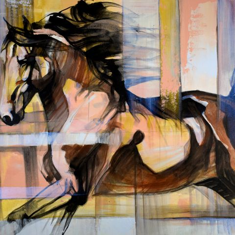 Equine serie , originalt akrylmaleri 90x70cm