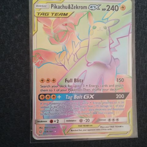 Pokemon Pikachu & zekrom gx rainbow