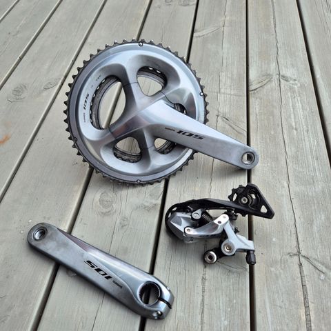 Shimano 105 kranksett og bakgir