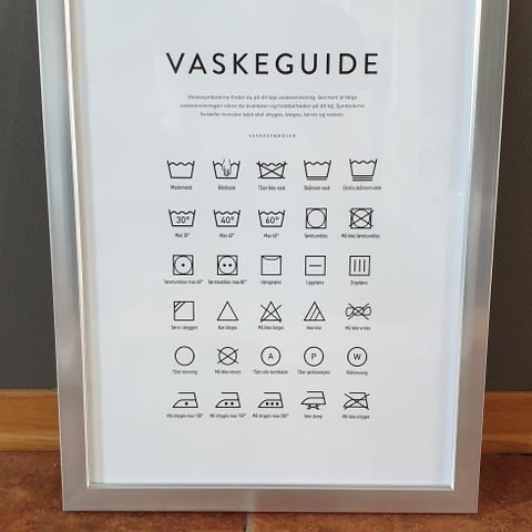 Vaskeguide i glass og ramme