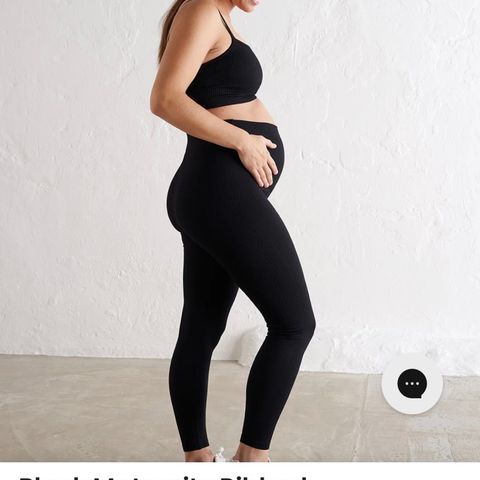 Black Maternity Ribbed Seamless Tights, Aim’n