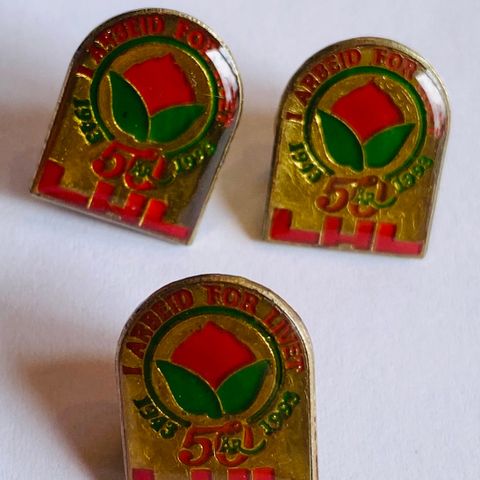 Pins 3 stk. LHL 50 år